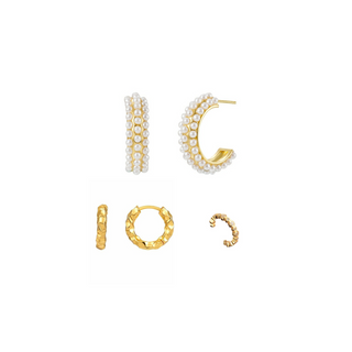 PIPPA HOOP, CHASE HOOP + ETERNITY EAR CUFF || SET DI ORECCHINI