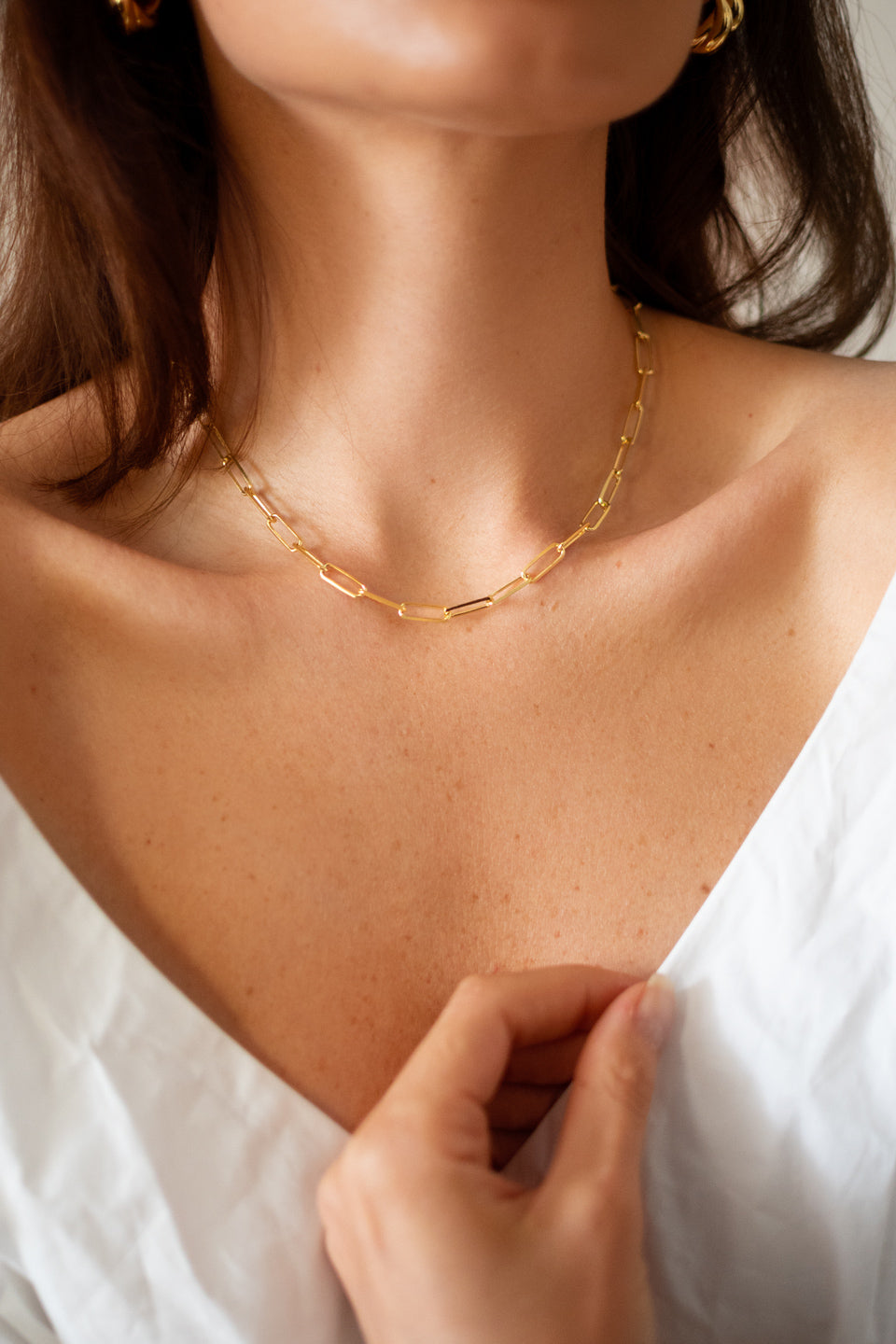 Chunky Gold-Filled Two Tone Paperclip Necklace – YanYa